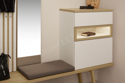 Fox-Foyer von Sudbrock - Garderobe in Eiche milk und Blütenweiß
