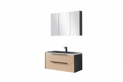 Riana von Musterring - Badezimmer in Linea Eiche & schwarz matt