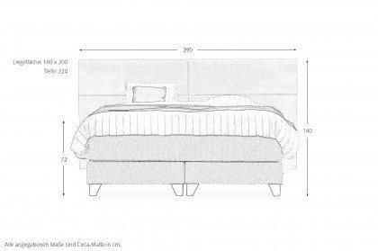 Brut von Serta - Boxspringbett in Light Grey