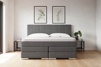 Systembett von Abrilux - Boxspringbett Arosa grau mit Bettkasten