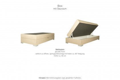 Systembett von Abrilux - Boxspringbett Arosa grau mit Bettkasten