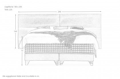 Brut von Serta - Boxspringbett in Taupe