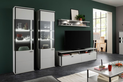 Mori von MCA furniture - Wohnwand in Modern white und schwarzgrau
