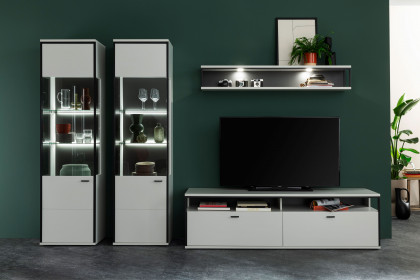 Mori von MCA furniture - Wohnwand in Modern white und schwarzgrau