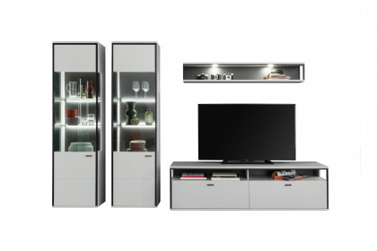 Mori von MCA furniture - Wohnwand in Modern white und schwarzgrau
