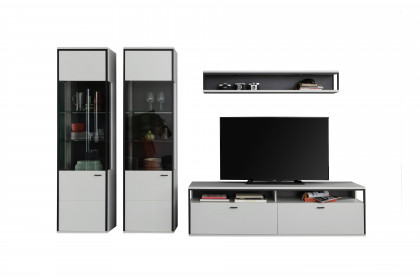 Mori von MCA furniture - Wohnwand in Modern white und schwarzgrau