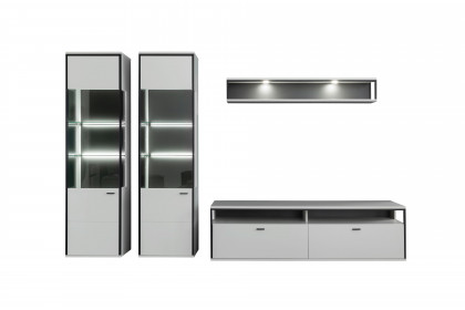 Mori von MCA furniture - Wohnwand in Modern white und schwarzgrau