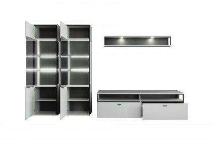 Mori von MCA furniture - Wohnwand in Modern white und schwarzgrau
