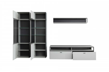 Mori von MCA furniture - Wohnwand in Modern white und schwarzgrau