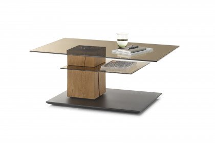 Trevio von Musterring - Wohnwand V24 Kerneiche massiv/ anthrazit/ Glas