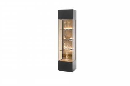 Trevio von Musterring - Wohnwand V24 Kerneiche massiv/ anthrazit/ Glas