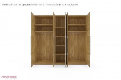 Tesso von ANREI - 5-türiges Schranksystem Asteiche gebürstet - Glas reinweiß