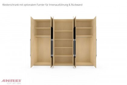Tesso von ANREI - Schlafzimmer-Set Furnier Esche weiß geölt - Glas zartbitter