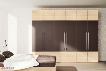 Tesso von ANREI - Schlafzimmer-Set Furnier Esche weiß geölt - Glas zartbitter