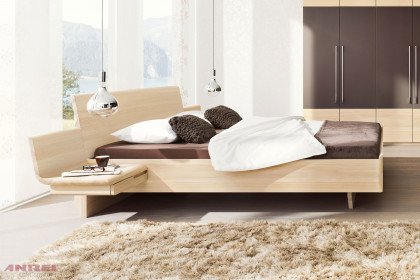 Tesso von ANREI - Schlafzimmer-Set Furnier Esche weiß geölt - Glas zartbitter