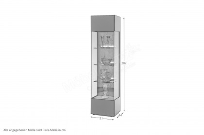 Trevio von Musterring - Vitrine Kerneiche massiv/ Glas