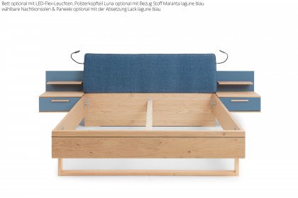 Malin von Musterring - Kufenbett Balkeneiche/ jungle green