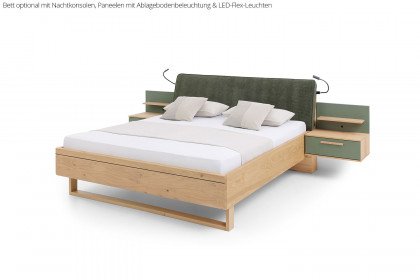 Malin von Musterring - Kufenbett Balkeneiche/ jungle green