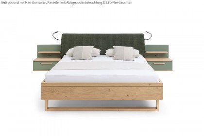 Malin von Musterring - Kufenbett Balkeneiche/ jungle green