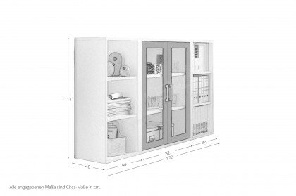 Big Profi Office von Mäusbacher - Sideboard mit Glastüren in Anthrazit