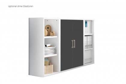 Big Profi Office von Mäusbacher - Sideboard mit Glastüren in Anthrazit