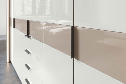 San Diego von Musterring - Schrank mit Schubladen Glas weiß - grau
