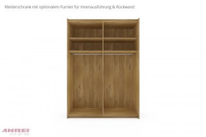 Schiebetürenschrank von ANREI - Kleiderschrank schmal Asteiche - Lack steingrau