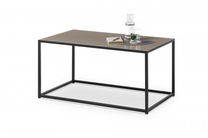 Reno-living von set one by Musterring - Couchtisch Glas taupe/ Metall graphit-schwarz