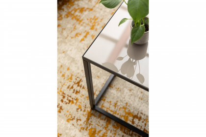 Reno-living von set one by Musterring - Couchtisch Glas taupe/ Metall graphit-schwarz