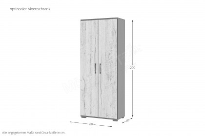GW-Profi 3.0 von Germania - Büromöbelset Grandson Eiche/ graphit
