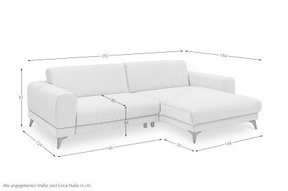 Midland-LE25 von set one by Musterring - Ecksofa Variante rechts natur