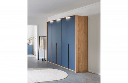 Malin von Musterring - Schlafzimmerset Balkeneiche Furnier/ Lack blau