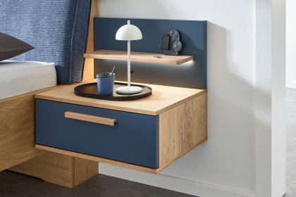 Malin von Musterring - Schlafzimmerset Balkeneiche Furnier/ Lack blau