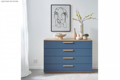 Malin von Musterring - Schlafzimmerset Balkeneiche Furnier/ Lack blau