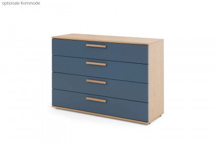 Malin von Musterring - Schlafzimmerset Balkeneiche Furnier/ Lack blau