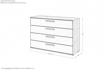 Malin von Musterring - Schlafzimmerset Balkeneiche Furnier/ Lack blau