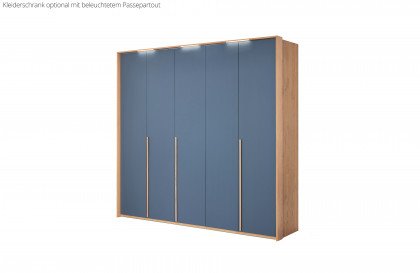 Malin von Musterring - Schlafzimmerset Balkeneiche Furnier/ Lack blau