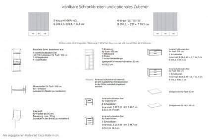 Malin von Musterring - Schlafzimmerset Balkeneiche Furnier/ Lack blau