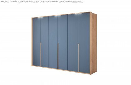 Malin von Musterring - Schlafzimmerset Balkeneiche Furnier/ Lack blau