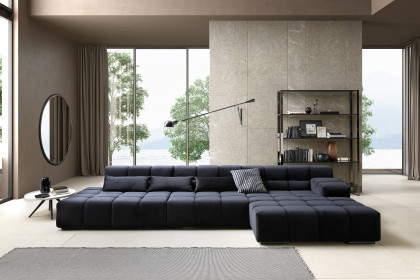 Temple von designwerk - Ecksofa rechts navy-blue