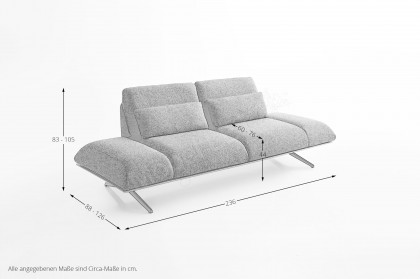 KOINOR Fieno - 2,5-Sitzer grau