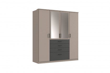 Cottbus von Wimex - Kleiderschrank 4-türig mit Schubkästen & Spiegeln