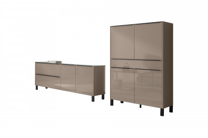 Reno-living von set one by Musterring - Wohnwand mit Fuß-Set taupe