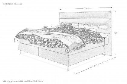 Portofino von SCHÖNER WOHNEN - Boxspringbett 180 anthrazit