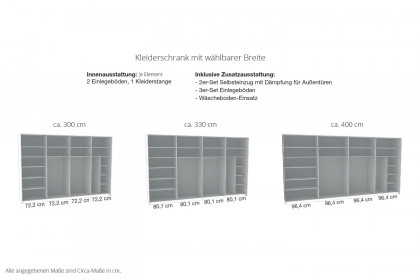 Phoenix von Wiemann - Schwebetürenschrank 4-türig weiß