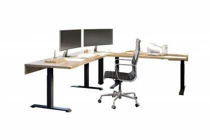 Big Profi Office von Mäusbacher - Winkelschreibtisch in Asteiche & Schwarz