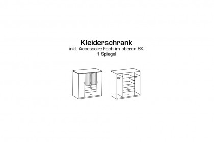 Cottbus von Wimex - Drehtürenschrank weiß/ grafit mit Schubkästen