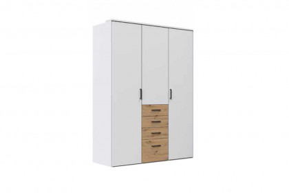 Cottbus von Wimex - Drehtürenschrank weiß/ grafit mit Schubkästen