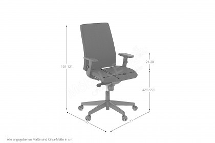 Intrata von Nowy Styl - Drehstuhl schwarz mit Sitztiefenverstellung