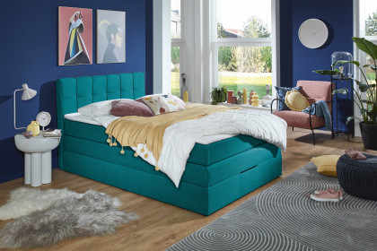 Luca von Sofa-Team - Boxspringbett petrol